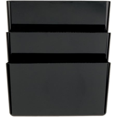 Officemate Wall Pocket, Letter, Black, 7 In H, PK3 21422