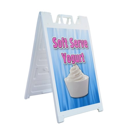 Signmission Soft Serve Yogurt, A-Frame & 2 Sign Inserts, Heavy-Duty Plastic Frame SBHD-C-2436-Soft Serve Yogurt