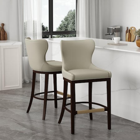 Manhattan Comfort Blair Barstool in Stone, 2PK 2-BS023-ST