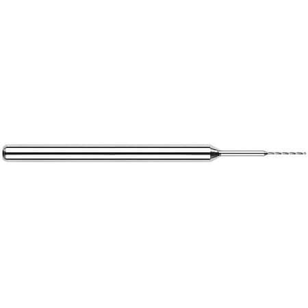 Harvey Tool Miniature Drill, 20023, Uncoated, .0023" Drill Diameter, .028" Flute Length, 1/8" Shank Diameter 20023