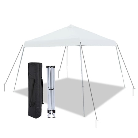 King Canopy Slant Leg 10ftx10ft Instant Pop Up Tent, Guy Ropes and Stakes, White SLANT10-WH