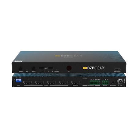 Bzbgear 4x1 8K UHD HDMI 2.1 Switcher with Digial/Analog Audio De-Embedding/EDID/RS-232 BG-8K-HS41AR