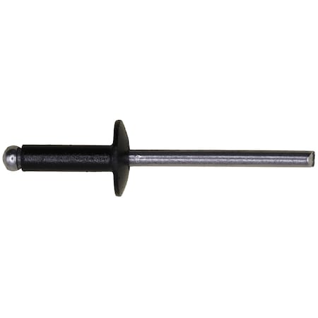 Auveco Black Aluminum Rivet 5/32in Diameter 1/4in-3/8in Grip, 25PK 17006