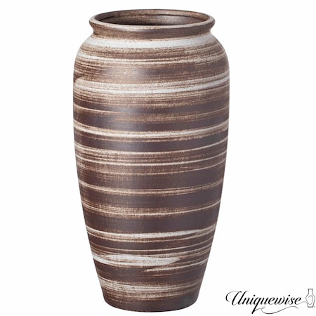 Uniquewise 11in Farmhouse Ceramic Vase Rustic Vintage Decorative Pottery for Minimalist and Housewarming Decor QI004792.M