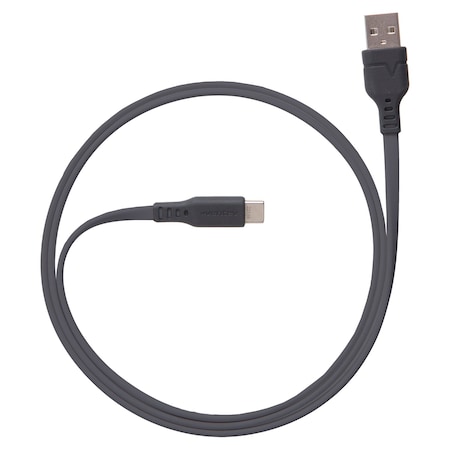 Ventev Flat Usb A To Usb C High Speed Tangle-free Cable 3.3ft, Gray FC3-GRYBX-266510