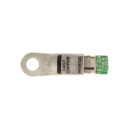 Auveco Compression Copper Lug 3/8in Hole Size Green, 2PK 15619