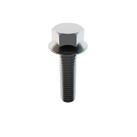 Zoro Select Not Graded, 3/8"-16 Serrated Flange Bolt, Plain Stainless Steel, 1 1/2 in L, 25 PK 32-SFH-37C-150