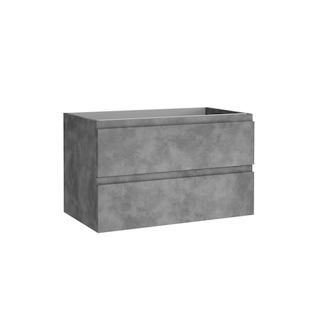 Homeroots 36" Gray Wood Freestanding Bathroom Vanity With White Sink And Two Drawers 627487