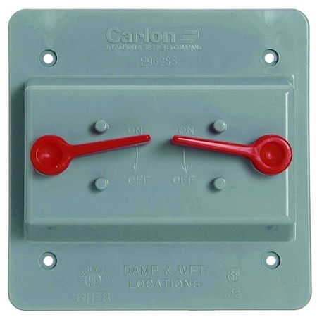 Carlon Cover, 4-55/64 in L, 4-55/64 in W, Square, Polycarbonate, Gray E9G2SSNR