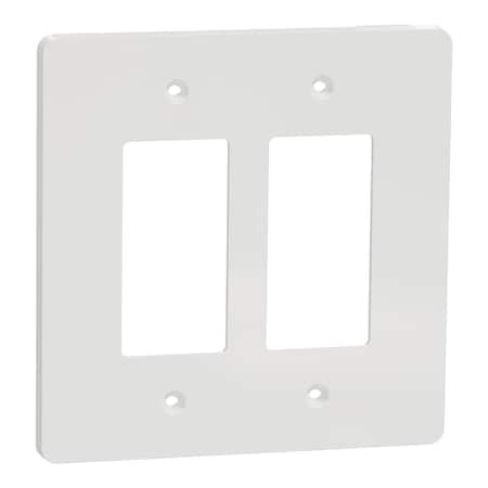 Square D Cover Frame, X Series, White, Matte Finish, Number of Gangs: 2 Plastic, Matte Finish, White SQWS141002WH