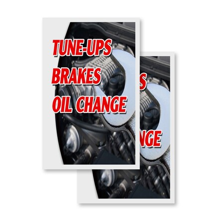 Signmission Tune Ups Brakes Oil Change, Vinyl Decals Only 24 Inch x 36 Inch, Vinyl Decal, 2PK DSB-2436-2PACK-TuneUpsBrakesOilChange