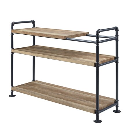 Homeroots Brown And Black Metal Three Tier Etagere Bookcase 486319