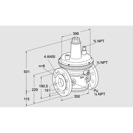 Honeywell Kromschroder REG, PRESS, GAS, VGBF 100TA10 3 KS86051700