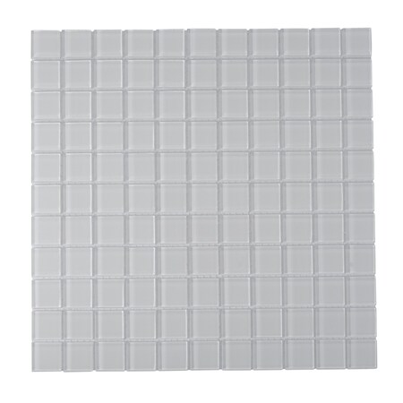 Apollo Tile White 11.8 in x 11.8 in Glass Glossy Floor and Wall Mosaic Tile 9.67 sqft/case, 10PK APLA88066 1X1A