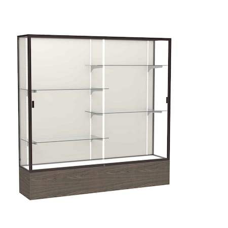 Ghent Floor Display Case 72x72x16, Plaque, Dark Bronze 2076PB-BZ-WV