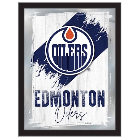 Holland Bar Stool Co Edmonton Oilers 17 in.x22 in. Logo Wall Mirror MLogo