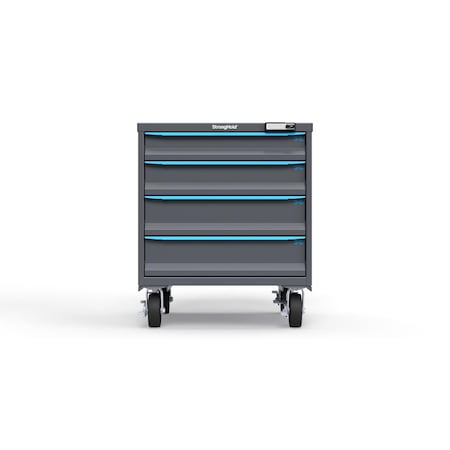 Strong Hold 4 drawer cabinet - (1x 4in, 1x 5in, 2x 6in) - Blue accents - E-Lock w/ Tracking S3036-PCTAS-0402FS