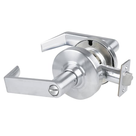 Schlage Grade 2 Privacy Cylindrical Lock with Field Selectable Vandlgard, Rhodes Lever, Non-Keyed, Satin Ch ALX40 RHO 626AM