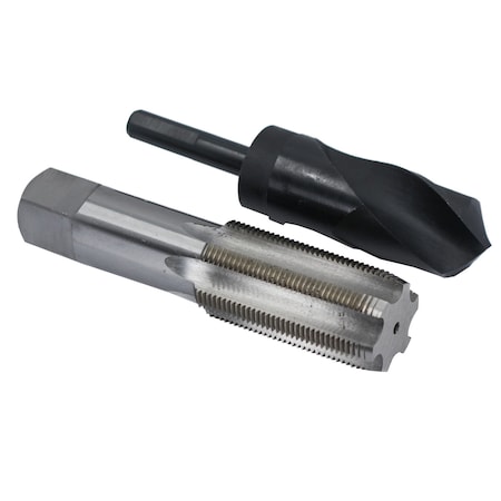 Drill America 1-1/2"-12 UNF HSS Plug Tap and 1-27/64" HSS 1/2" Shank Drill Bit Kit POU1-1/2-12
