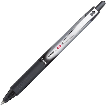 Pilot 26206 VBall Roller Ball Stick Pen, Liquid Ink, Black Ink, Fine 26206