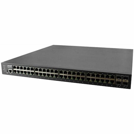 Transition Networks Managed Gigabit Ethernet PoE+ Switch 48 10/100/1000Base-T Ports + 4 1G/10GBase-X SFP+ Ports SM48TAT4XA-RP-NA