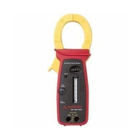 Amprobe Analog Clamp Meter, Rotary Scale, 1,000 A, 1.9 in (48 mm) Jaw Capacity, CAT IV 600V Safety Rating RS-1007 PRO