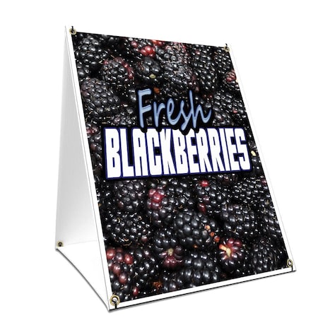 Signmission Fresh Blackberries, 24 Inch x 18 Inch A-frame Yard Sign, Plastic Sign SBC-1824-Fresh Blackberries