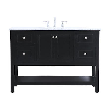 Elegant Decor 48 in. Metropolis Single Bathroom Vanity Set Black VF27048BK