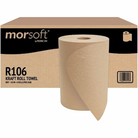 Morcon Hardwound Roll Towel Kraft 10in, 1, PK6 R106