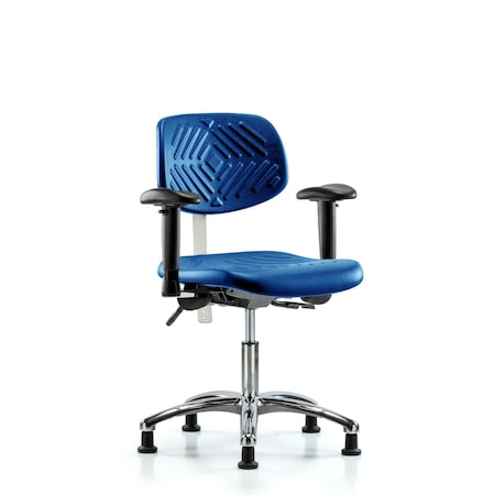 Blue Ridge Ergonomics Clean Room Chair, Adjustable Arms BR-NCR-PDHCH-CR-T1-A1-RG-BLU