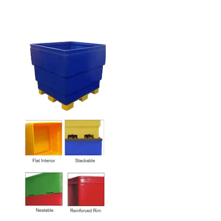 Fibertech Plastics Nestable, Stackable Lid, Fibertech Blue FP.LID-FB.448