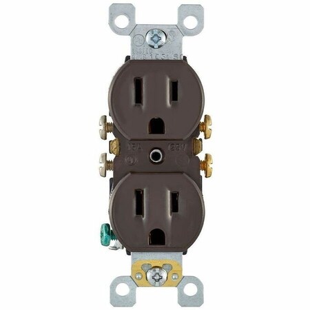 Leviton Residential Grade Duplex Receptacle, 15 Amp, 125 Volt, Brown 5320-S