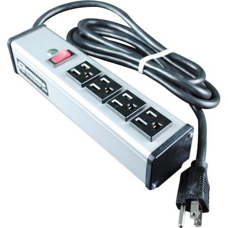 Wiremold Plug-In Four Outlet Unit, Gray, Aluminum UL104BD