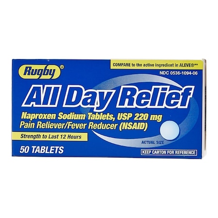 Major Pharmaceuticals All Day Relief, Naproxen Sodium, 220mg, 50PK 00536109406