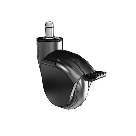 Medcaster Plate Casters, 3"dia, 110lb PGE30223-BK-MNT33(KK)B