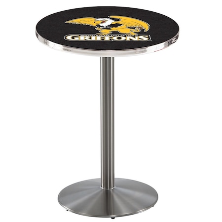 Holland Bar Stool Co 36" Stainless Steel Missouri Western State Pub Table, 36" dia. Top L214S3636MOWSt