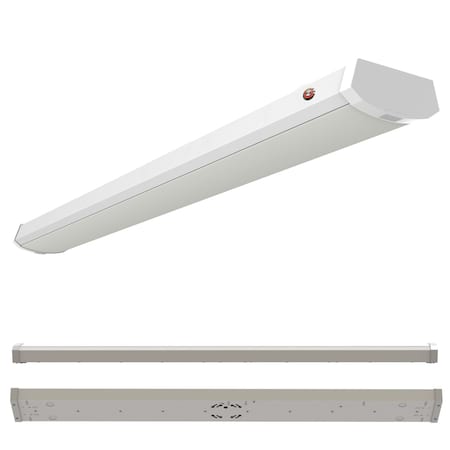 Bulbrite 4 ft. Integrated 5 Color Selectable LED Dimmable Wraparound Light W/ Battery Backup, 5300lm, White 773507