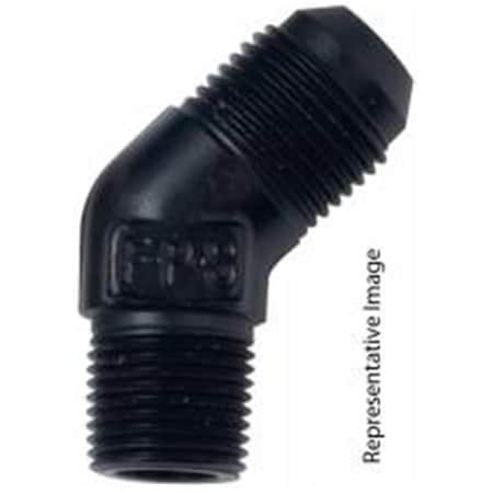 Geared2Golf 482362-BL Aluminum AN to NPT 45 deg Adapter - Black 6 AN to 0.12 in. NPT GE3608254
