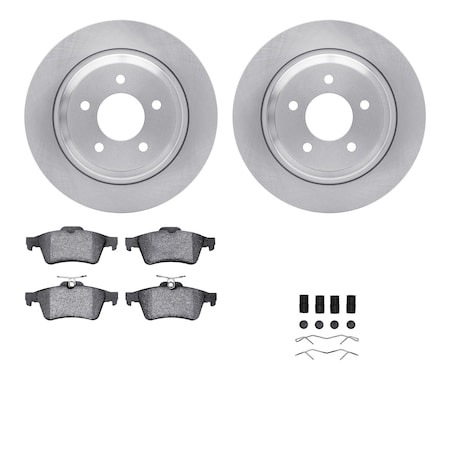 Dynamic Friction Co DFC Rotors with EURO 5000 Ceramic Brake Pads includes Hardware 6612-80023