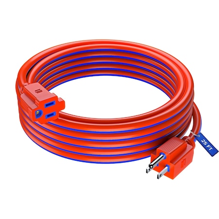 Maximm 25ft 16AWG SJTW Extension Cord, Blue/Orange C-bl-or-P-or-I-bl-25ft