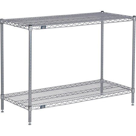 Global Industrial Nexel 2 Shelf, Nexelate Silver Epoxy Wire Shelving Unit, Starter, 36"W x 18"D x 34"H B3152017