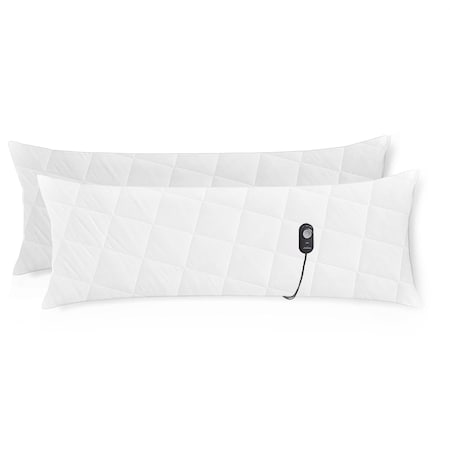 Sunbeam 2 Piece 54 Inch Heated Body Pillow with Temperature Controller 2SETSOFPILLOWSBUNDLE