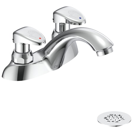 Delta Commercial 86T Two Handle Metering Slow-Close Centerset Bathroom Faucet In Chrome 86T1053