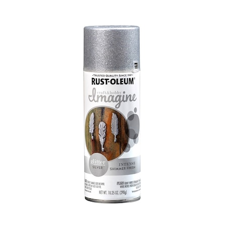 Rust-Oleum Imagine Craft and Hobby Glitter Silver Spray Paint- 10.25 oz 345702