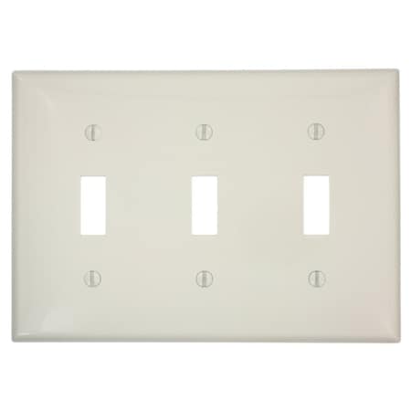 Leviton Switch Wallplate, Standard Size, Gang 3, Light Almond 80711-T