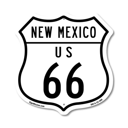 Signmission New Mexico Route Marker Shield Sign Us 6, 12 Inch X 12 Inch, Aluminum Metal Sign SHI-A-12-389