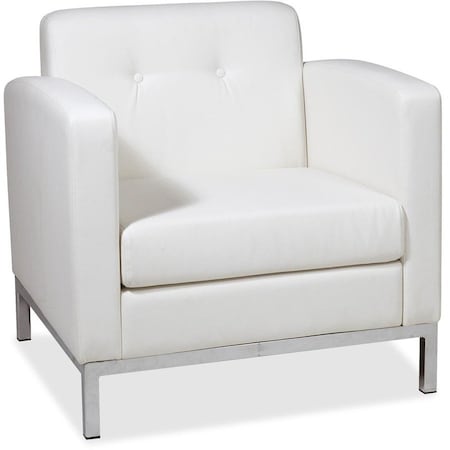 Ave 6 Collection: Wall Street Arm Chair, White Back, 30-1/2 in W 28" L 31" H, Built-in Arms, Leather Seat WST51A-W32