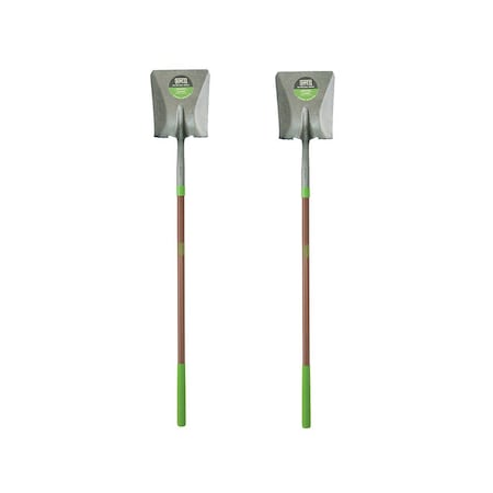Ames 47 in. Fiberglass Handle Steel Blade Transfer Shovel, Comfort Step, 2-Pack 10000-07556