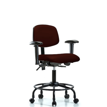 Blue Ridge Ergonomics Desk Chair Desk Chair, RT AA, Casters Vinyl, Burg, Adjustable Arms, 21" to 26" Height, Vinyl, Burgundy BR-VDHCH-RT-T0-A1-RC-8569