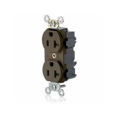 Leviton Straight Blade Receptacle, 5-20R, 20 A, 125V AC, Flush Mount, Self-Grounded M5362-S